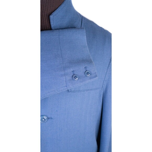 J. Peterman Men’s 3-Button Sport Coat Blazer Jacket Sz 42 Linen Blend Solid Blue - Picture 6 of 14